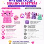 Slow-Rising Axolotl Squishy Stress Ball, Pink