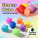 24-Pack Stress Cube Squishy Toys, Slow Rising Stress Cubes, Soft Fidget Toys