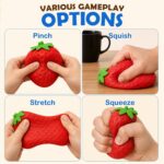 Crunchy Strawberry Squishy Stress Toys - Moldable ASMR Squeeze Toy