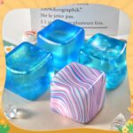 Glitter Squishy Stress Cube, Blue