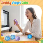 Glitter Squishy Stress Cube, Blue