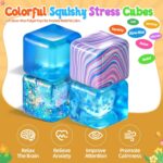 Glitter Squishy Stress Cube, Blue