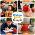 Crunchy Strawberry Squishy Stress Toys - Moldable ASMR Squeeze Toy