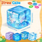 Glitter Squishy Stress Cube, Blue