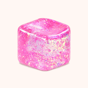Glitter Squishy Stress Cube, Pink
