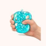 2-Pack Ocean Squeeze Toys, Apple and Cube Shaped Sensory Fidget Toys with Seashells and Star Glitter